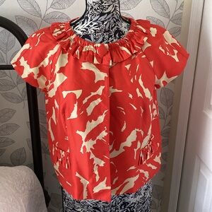 J. Crew silk cropped Chessy jacket with one snap closure at neckline